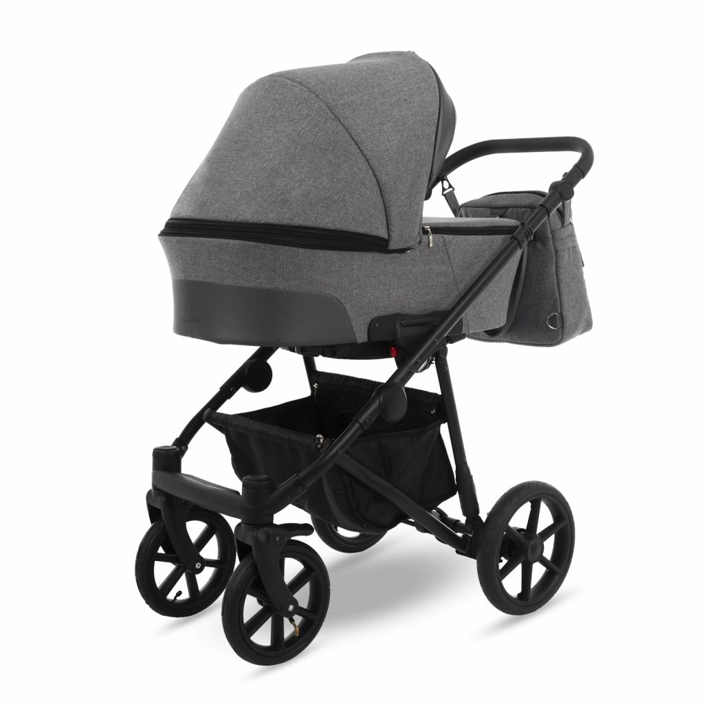 Коляска 2 в 1 Camarelo Ollio, Серый меланж / Темно-серая эко-кожа (01)