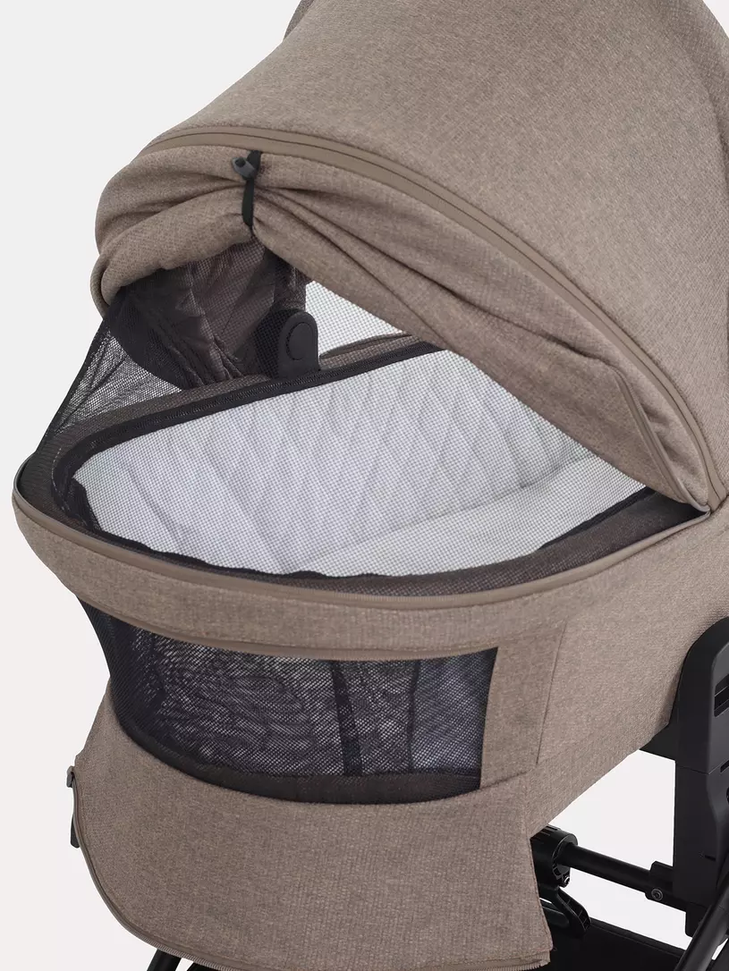 Коляска 3 в 1 Mowbaby Zoom PU silver cacao brown