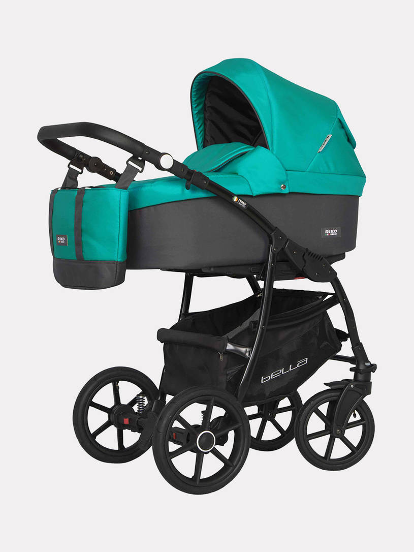 Коляска 3 в 1 Riko Basic Bella 03 серый-малахит