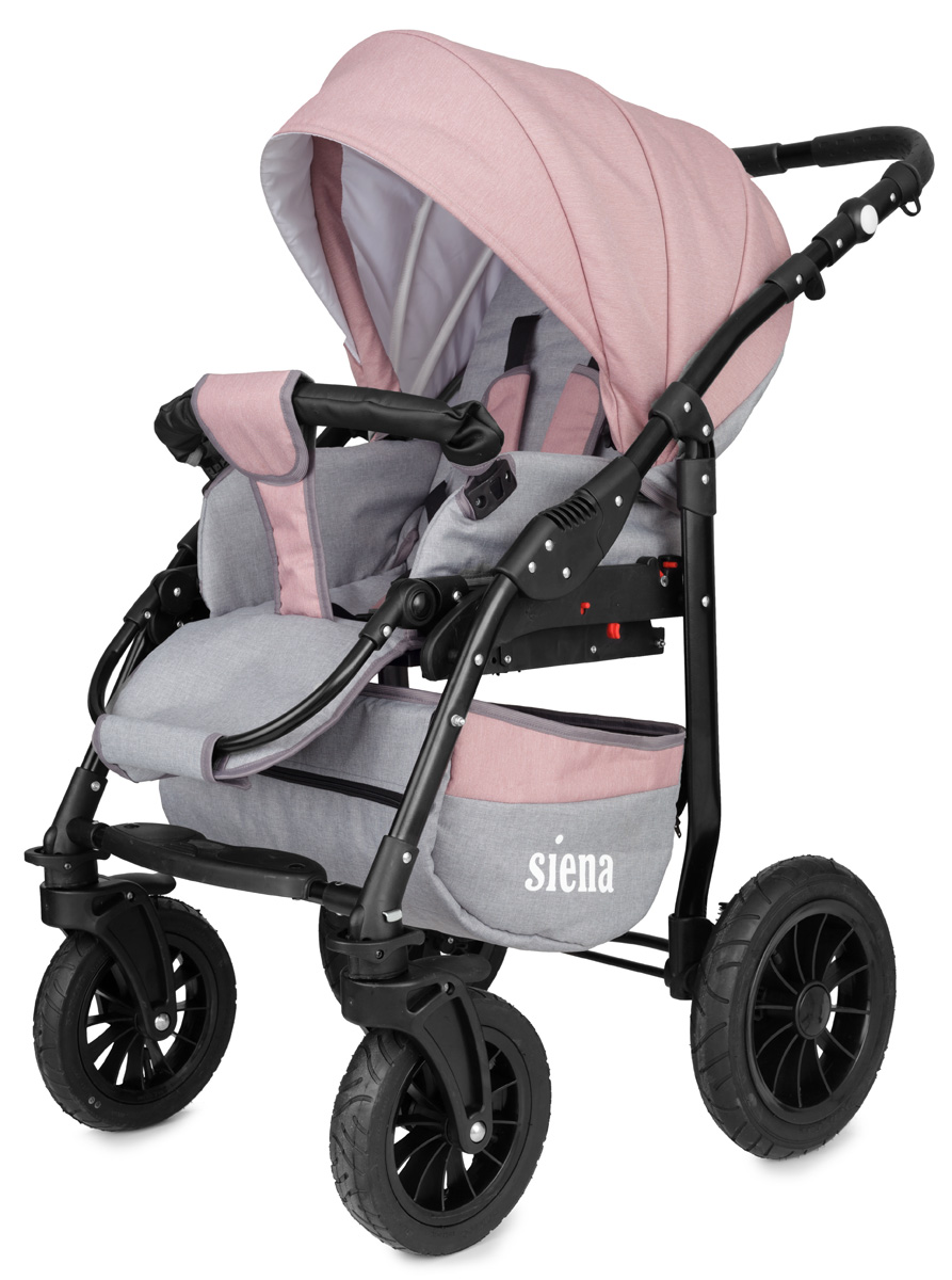 Коляска 3 в 1 Rant Siena 07 серый-розовый