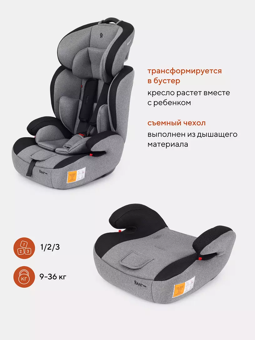 Автокресло Rant Basic Spark 1/2/3 (9-36 кг) Graphite