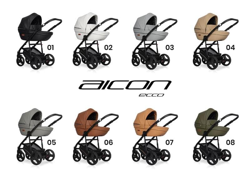 Коляска 2 в 1 Riko Basic Aicon Ecco 06 коричневый