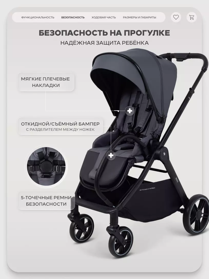 Коляска прогулочная Rant Basic Wave Graphite