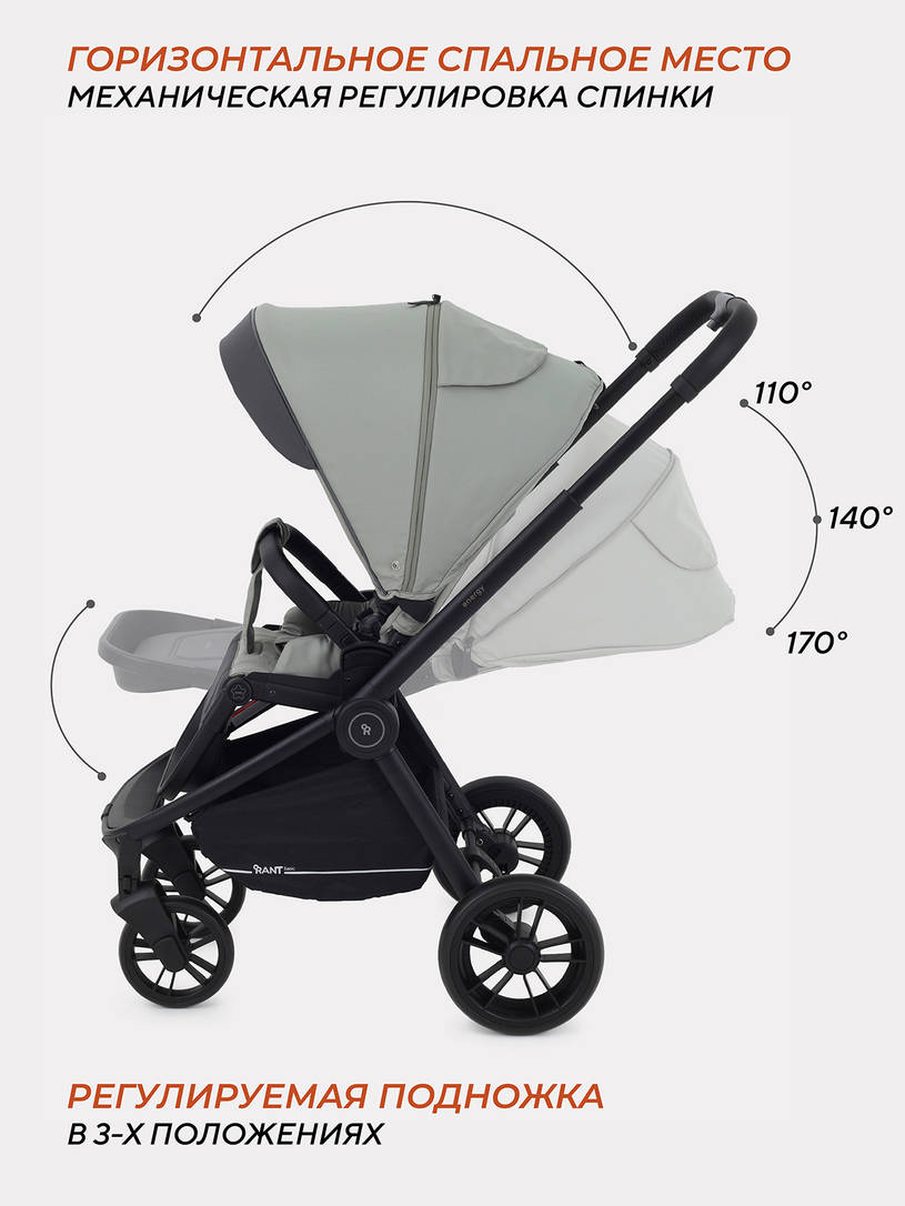 Коляска 2 в 1 Rant Basic Energy Green 2024