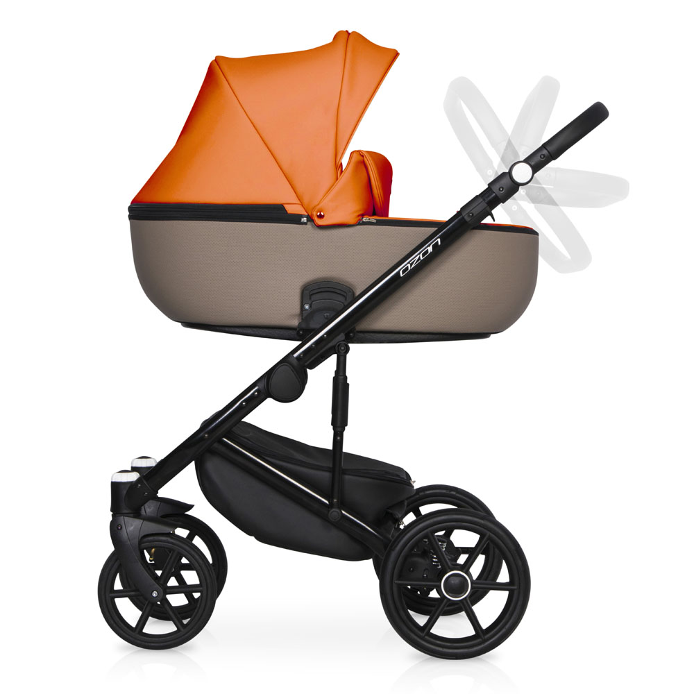 Коляска 3 в 1 Riko Basic Ozon Ecco 24 абрикосовый-бежевый