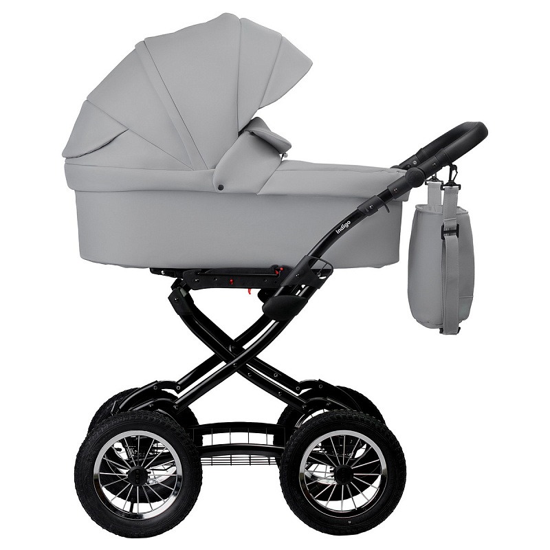 Коляска 2 в 1 Indigo Barbara Eco Classic, Be 04 (Светло-серая кожа)