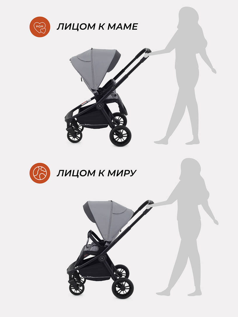 Коляска 2 в 1 Rant Basic Energy Grey 2024