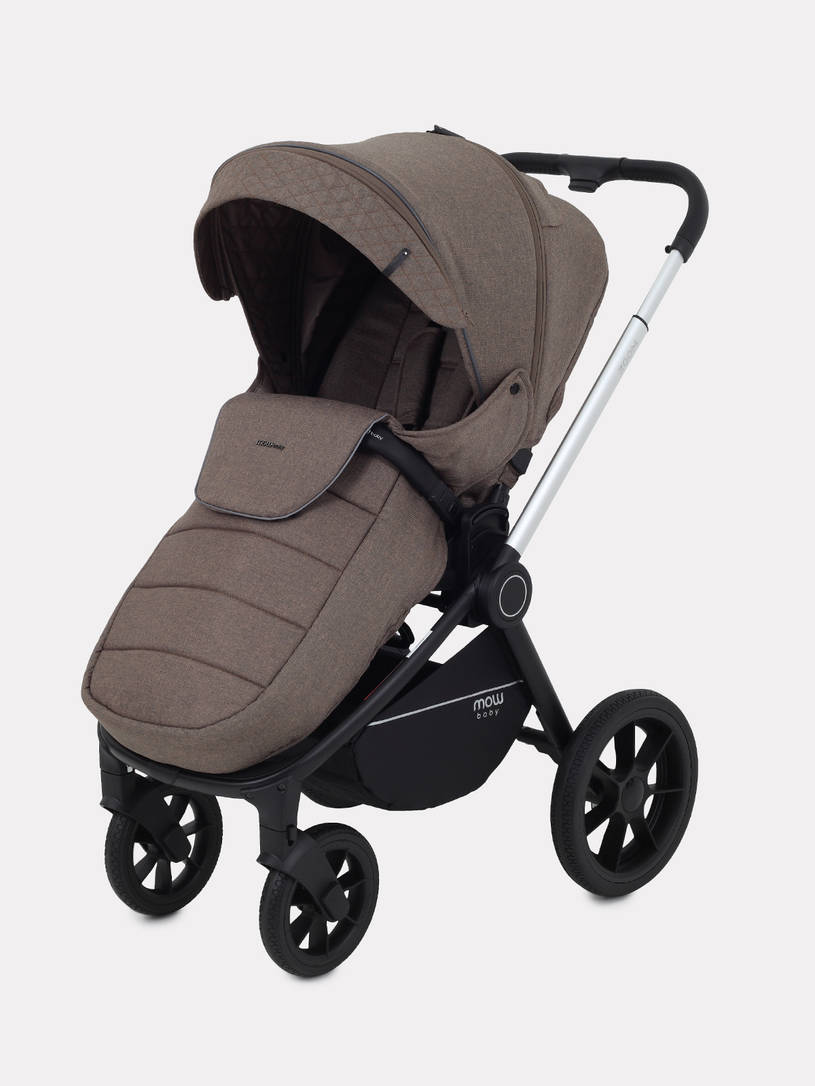 Коляска 3 в 1 Mowbaby Zoom Silver 2025 cacao brown