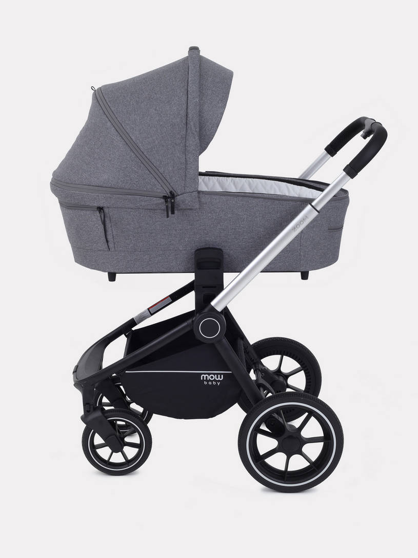 Коляска 2 в 1 MOWBaby ZOOM PU RA086 Silver Grey