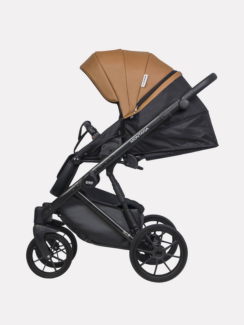 Коляска 2 в 1 Riko Basic Montana Ecco 18 caramel, коричневый