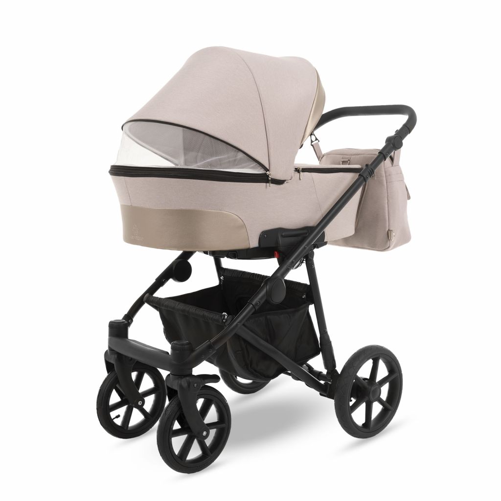 Коляска 2 в 1 Camarelo Ollio, Пудровый Меланж / Бежевая эко-кожа (03)