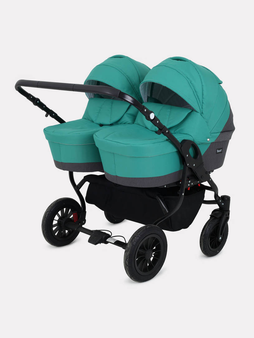 Коляска для двойни 2 в 1 Rant Siena Duo 11 серый-темно-зеленый