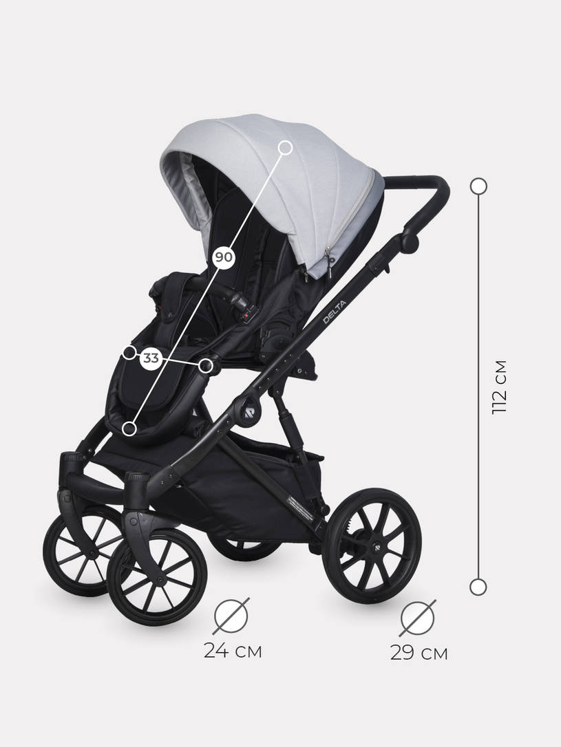 Коляска 2 в 1 RIKO BASIC DELTA 01 Grey Fox