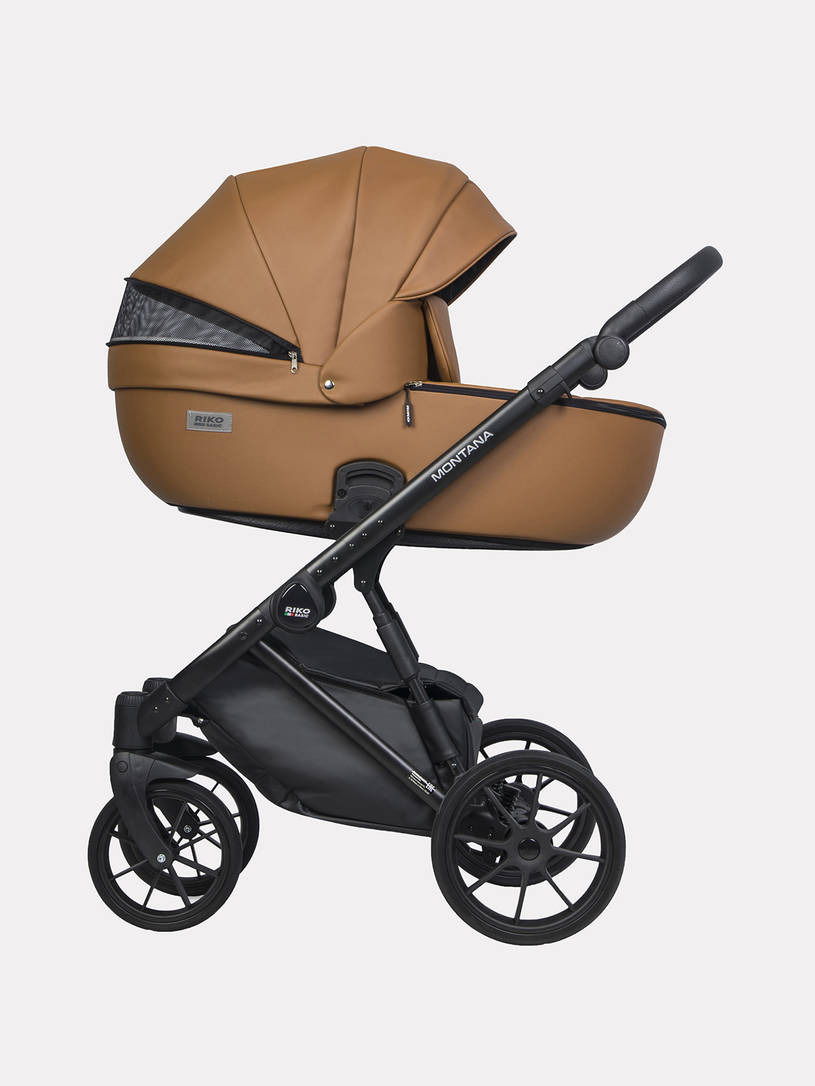 Коляска 2 в 1 Riko Basic Montana Ecco 18 caramel, коричневый
