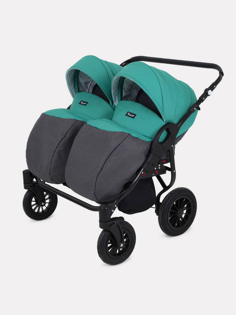 Коляска для двойни 2 в 1 Rant Siena Duo 11 серый-темно-зеленый