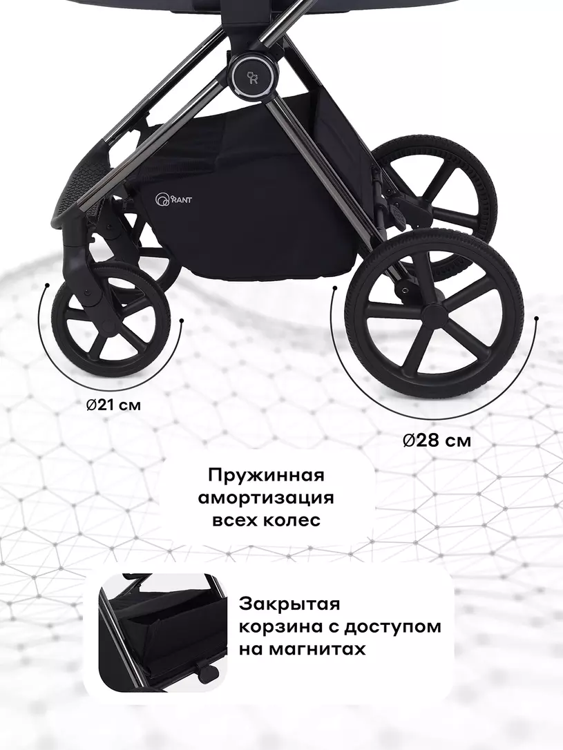 Коляска 2 в 1 Rant Teo Black Chrome Graphite