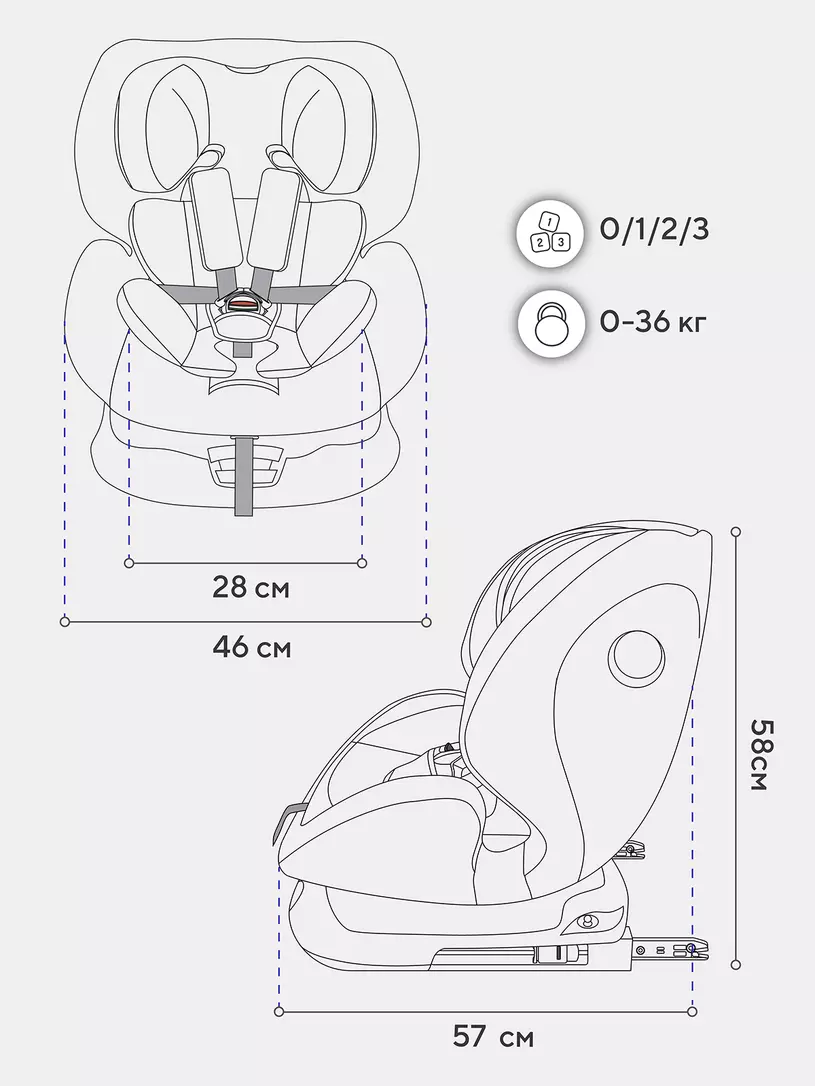 Автокресло Rant Nitro new isofix группа 0/1/2/3 (0-36 кг) Beige