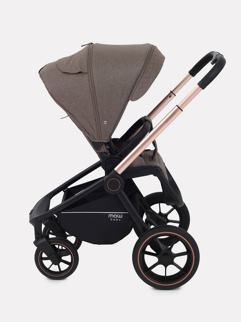Коляска 2 в 1 Mowbaby Zoom PU gold cacao brown