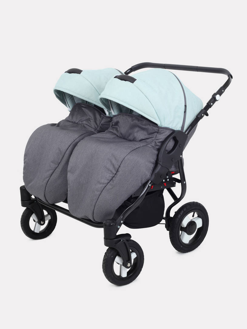 Коляска для двойни 2 в 1 Rant Dream Duo 04 серый-мятный