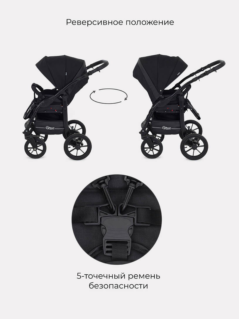 Коляска 3 в 1 Rant Patio Black