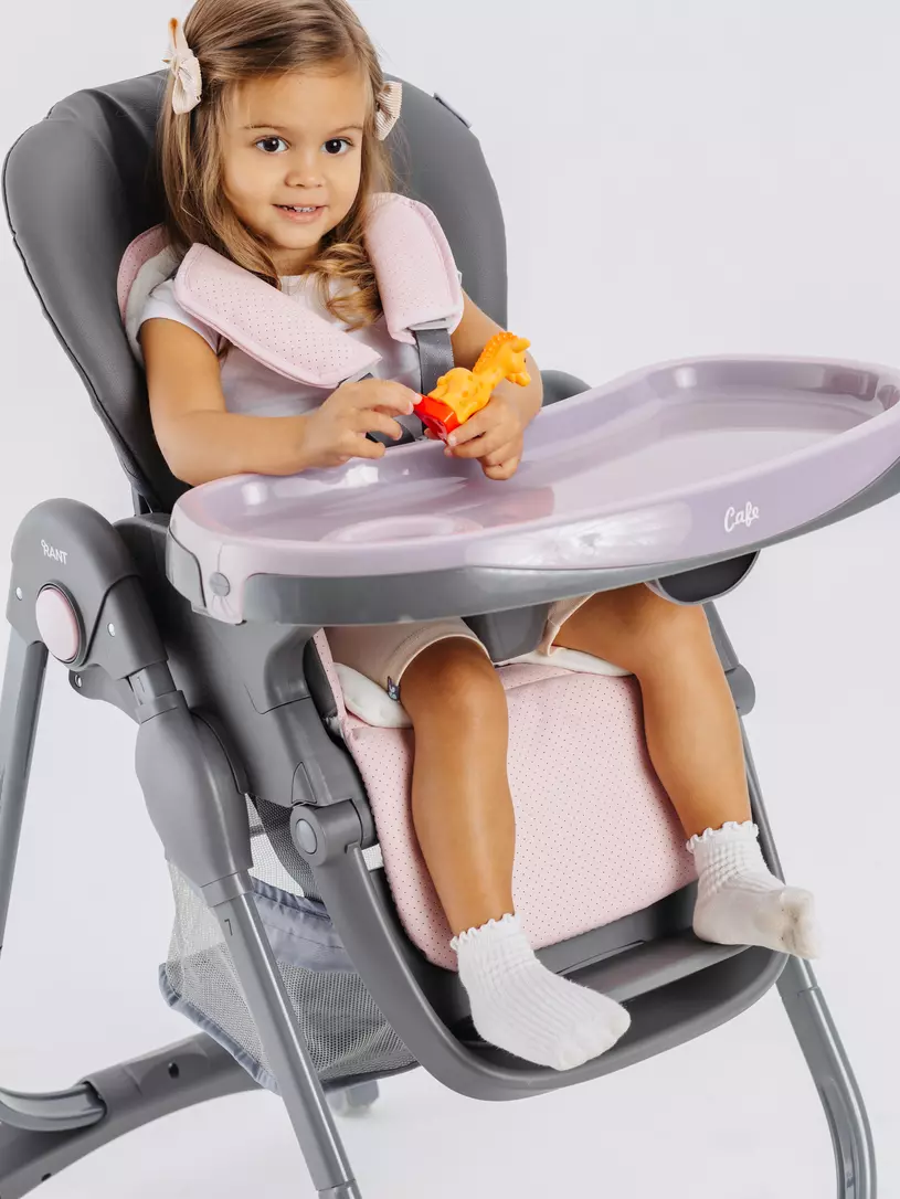 Стульчик для кормления Rant Cafe grey-pink