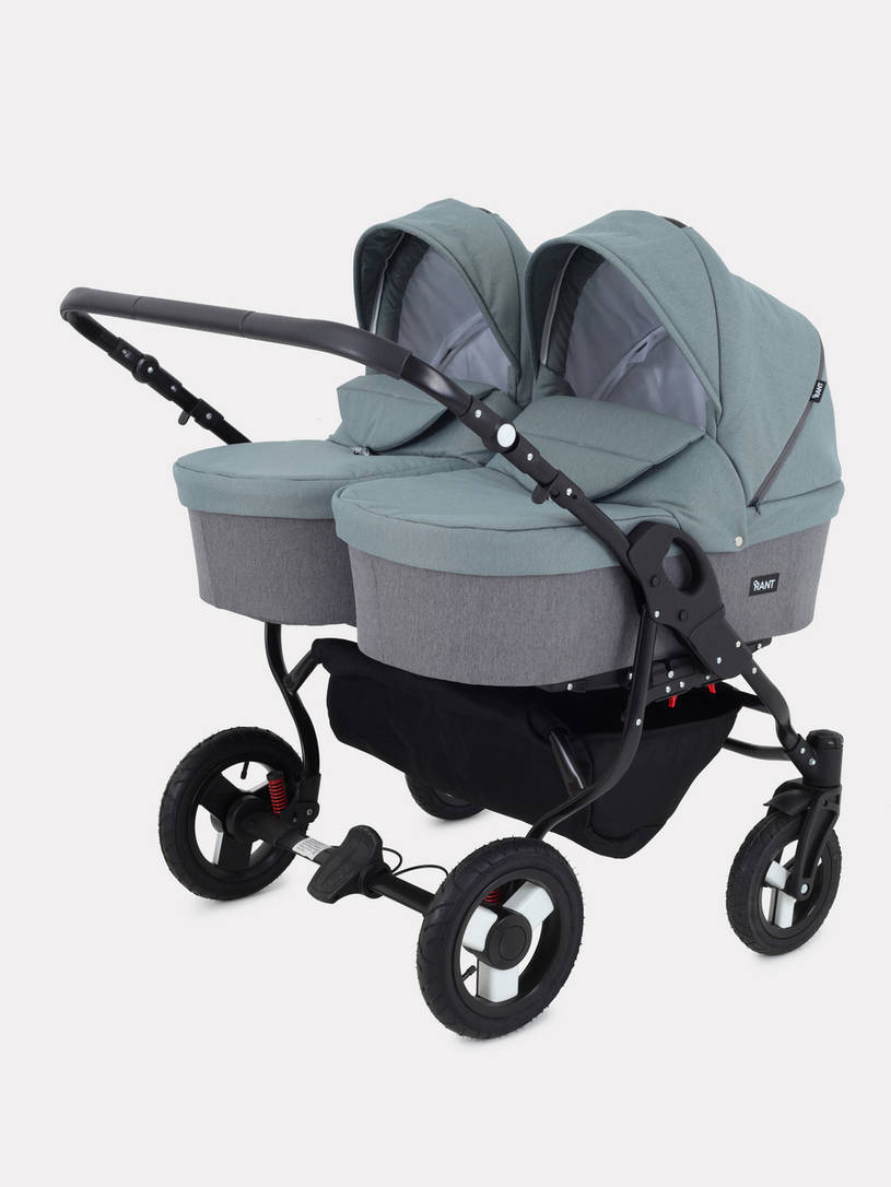 Коляска для двойни 2 в 1 Rant Dream Duo 06 серый-зеленый