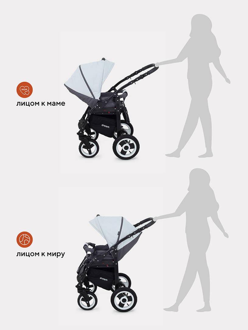 Коляска 2 в 1 Rant Dream 01 белый