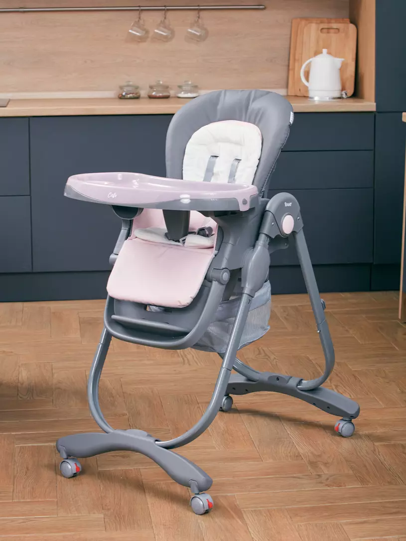 Стульчик для кормления Rant Cafe grey-pink