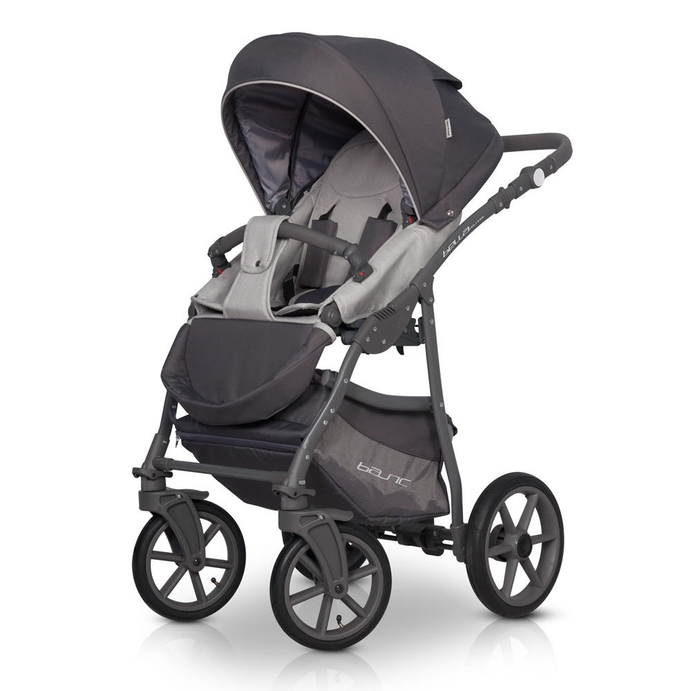 Коляска 3 в 1 Riko Basic Bella Pastel 01 серый