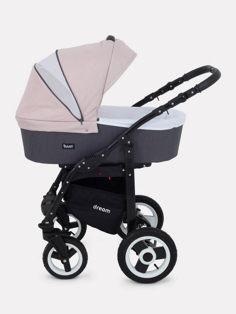Коляска 2 в 1 Rant Dream 03 серый-розовый