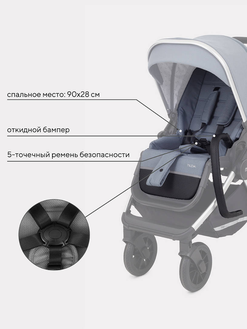 Коляска 3 в 1 Mowbaby Tilda Blue