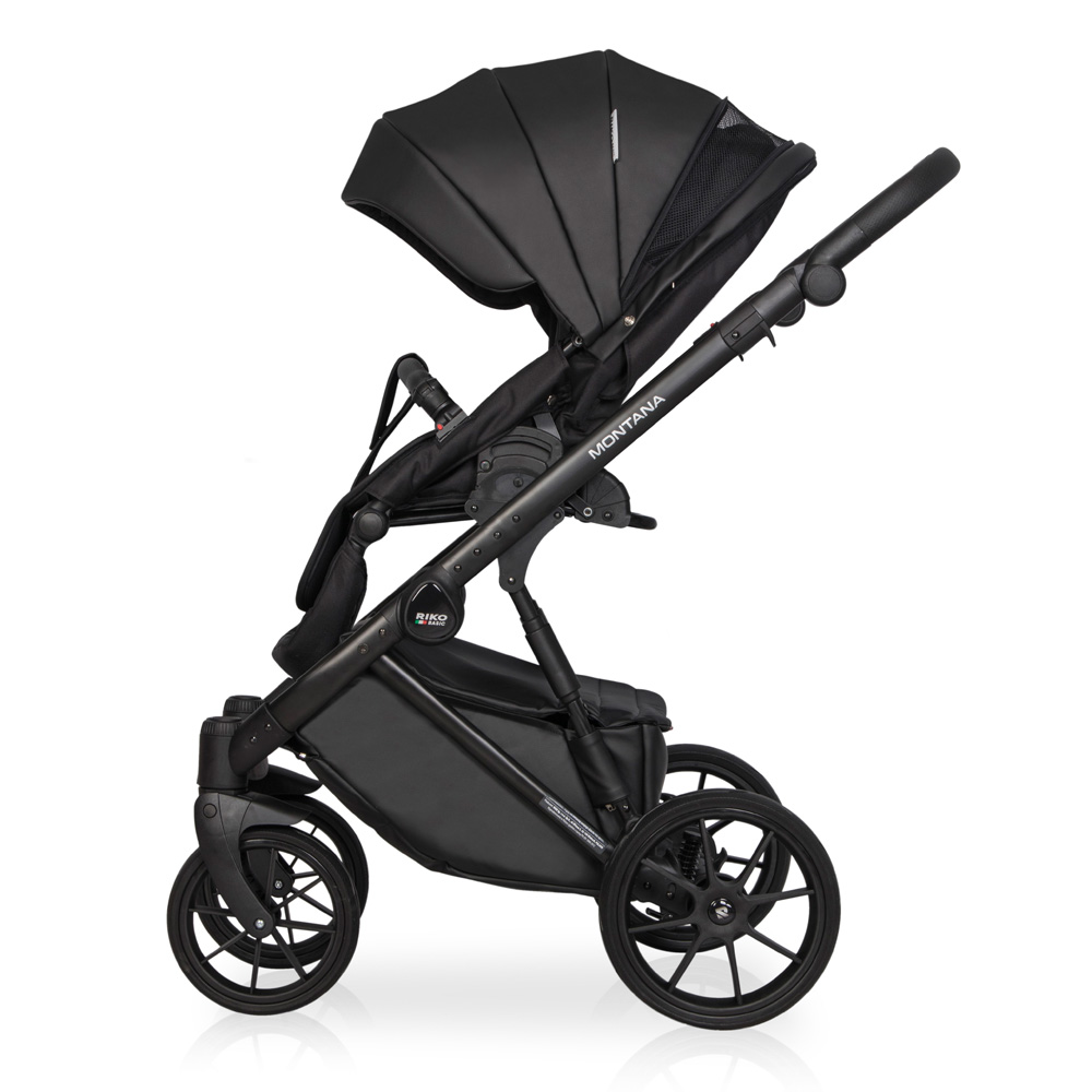 Коляска 3 в 1 Riko Basic Montana Ecco 12 Black черный