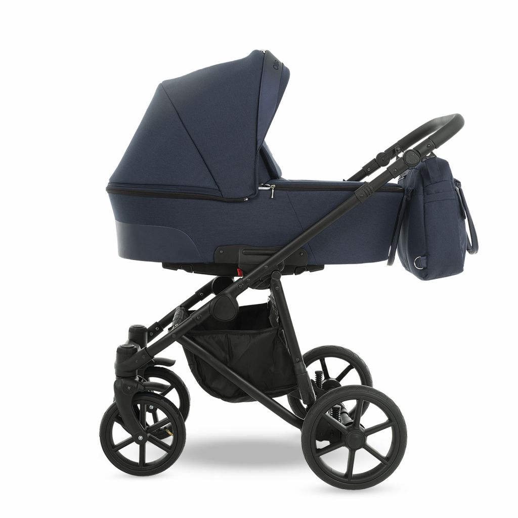 Коляска 2 в 1 Camarelo Ollio, Синий меланж / Синяя эко-кожа (04)