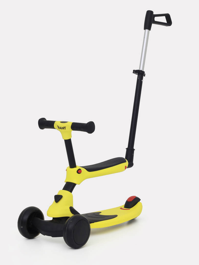 Беговел-самокат Rant Rider Plus со светящимися колесами желтый