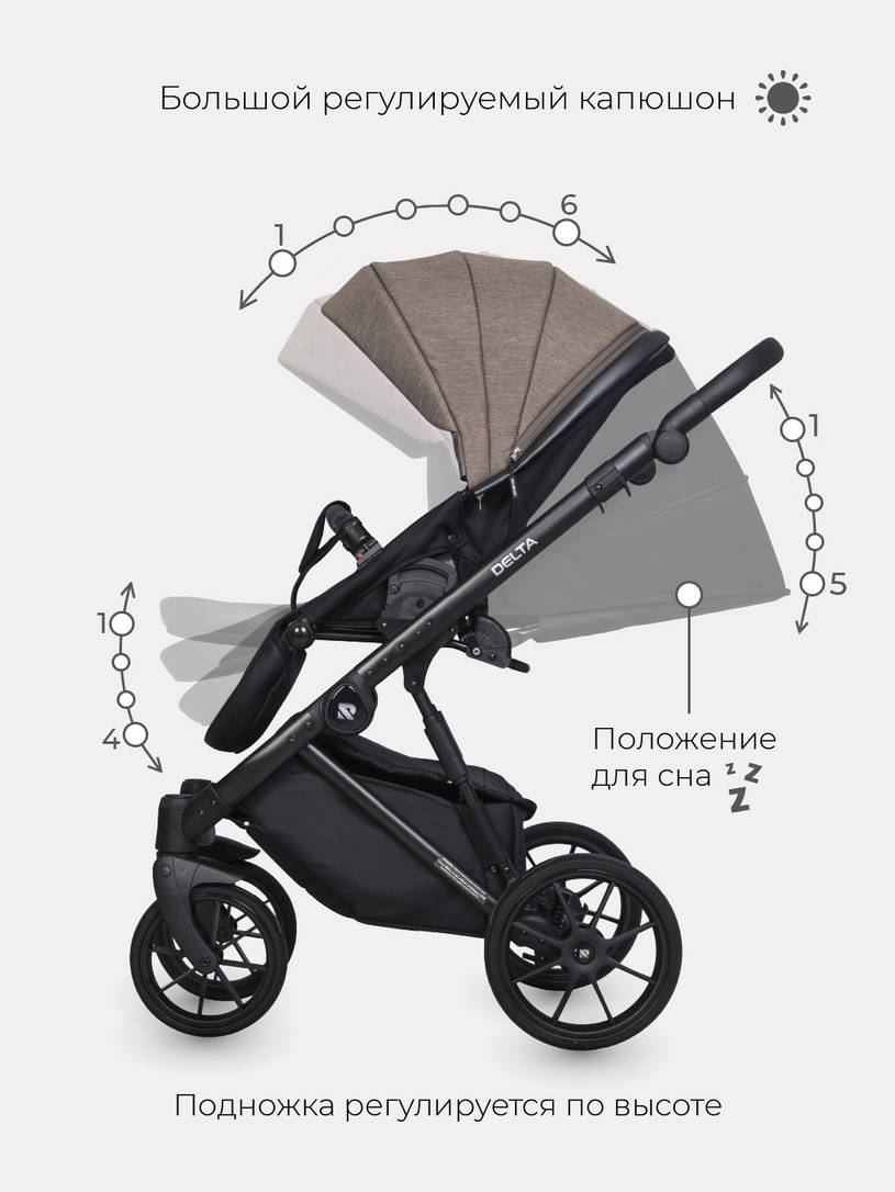 Коляска 2 в 1 RIKO BASIC DELTA 03 Cappucino