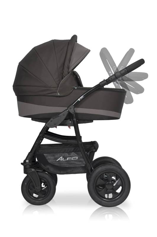 Коляска 2 в 1 Riko Basic Alfa 10 коричнево-серый