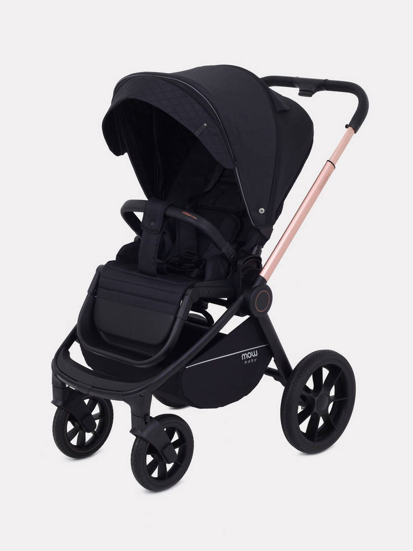Коляска 3 в 1 Mowbaby Zoom Gold 2025 black