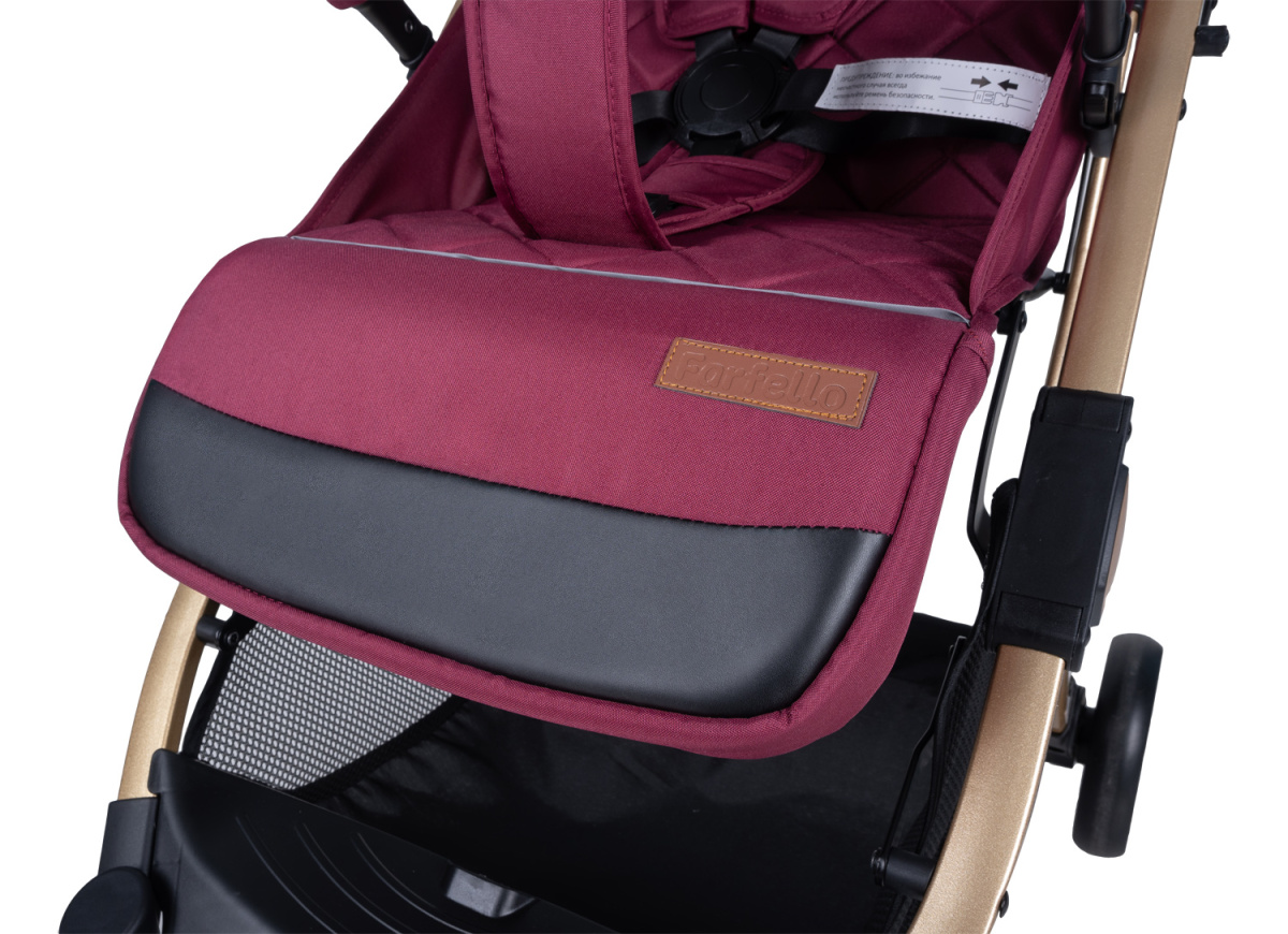 Коляска детская прогулочная Farfello Comfy Go (Cherry/ Вишня (золото) CG-66)