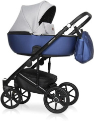 Коляска 2 в 1 Riko Basic Ozon Shine Prestige 04 серо-синий