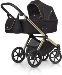 Коляска 2 в 1 Riko Qubus 05 черно-золотой