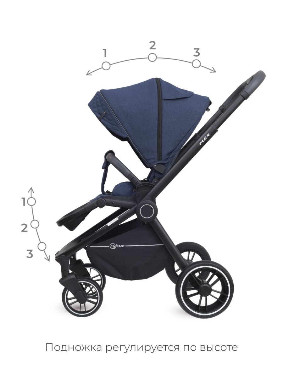 Коляска 3 в 1 Rant Flex Trends Blue jeans синий
