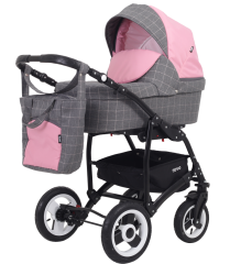 Коляска 2 в 1 Rant Nova 04 серый-розовый