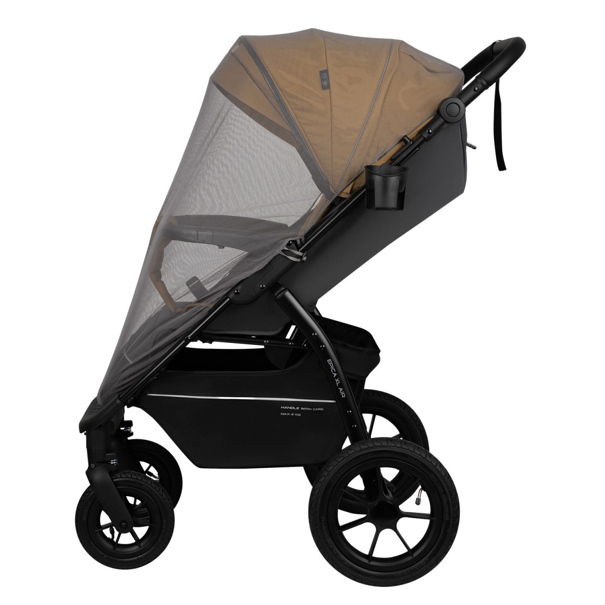 Коляска прогулочная Indigo EPICA XL AIR с сумкой бежевый-серый