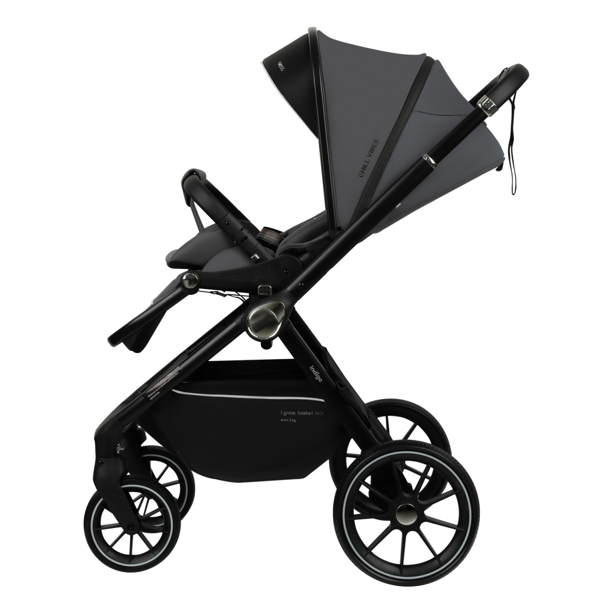 Коляска прогулочная Indigo GLOSS темно-серый