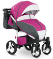 Прогулочная коляска Camarelo Elf белая рама фуксия/темно-серый