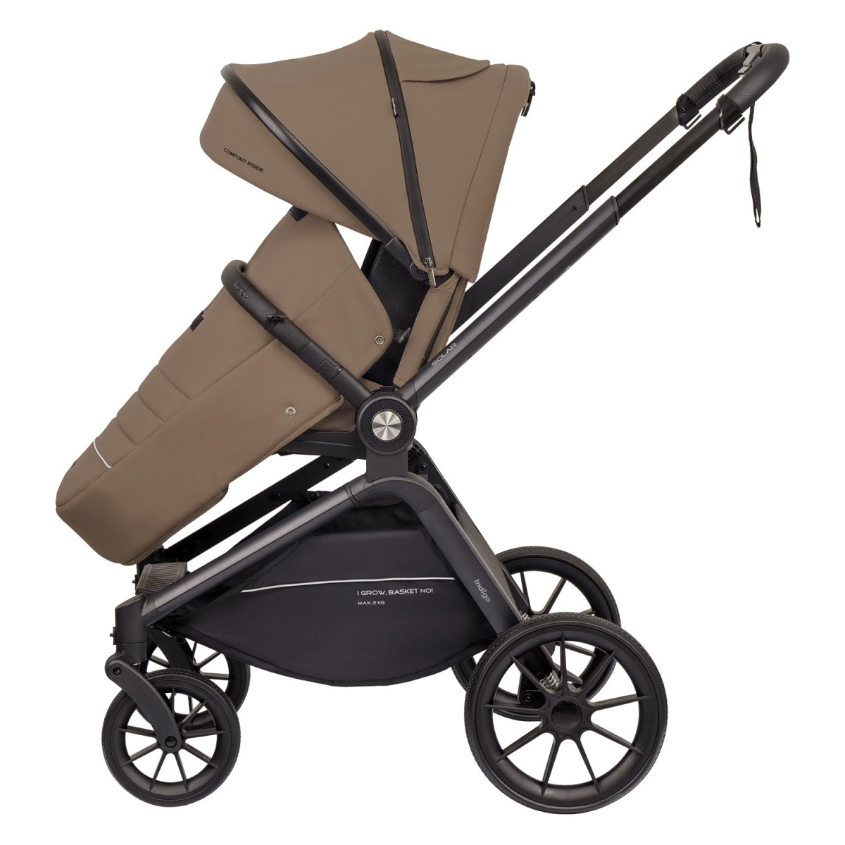 Коляска 2 в 1 Indigo SOLAR темно-бежевый