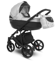 Коляска Camarelo Avenger 3 в 1 светло-серый меланж/черная экокожа