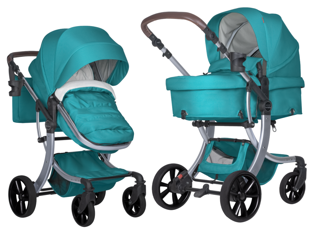 Коляска трансформер Farfello Aimile Original New Silver (Голубая гавань NDS-6)