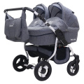 Коляска для двойни 2 в 1 Bart-Plast Fenix Duo Prime 01 синий джинс