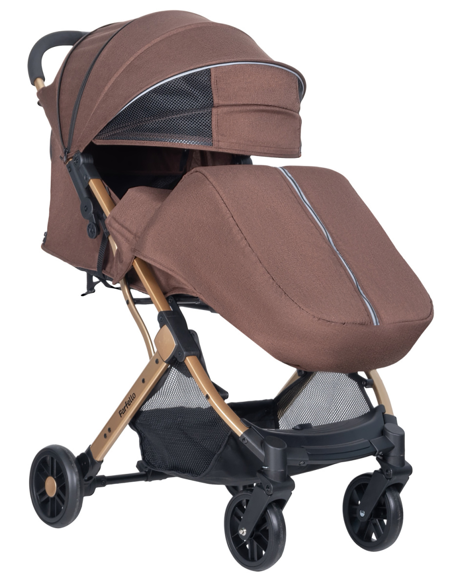 Коляска детская прогулочная Farfello Comfy Go (Choco/ Шоколад(золото) CG-77)